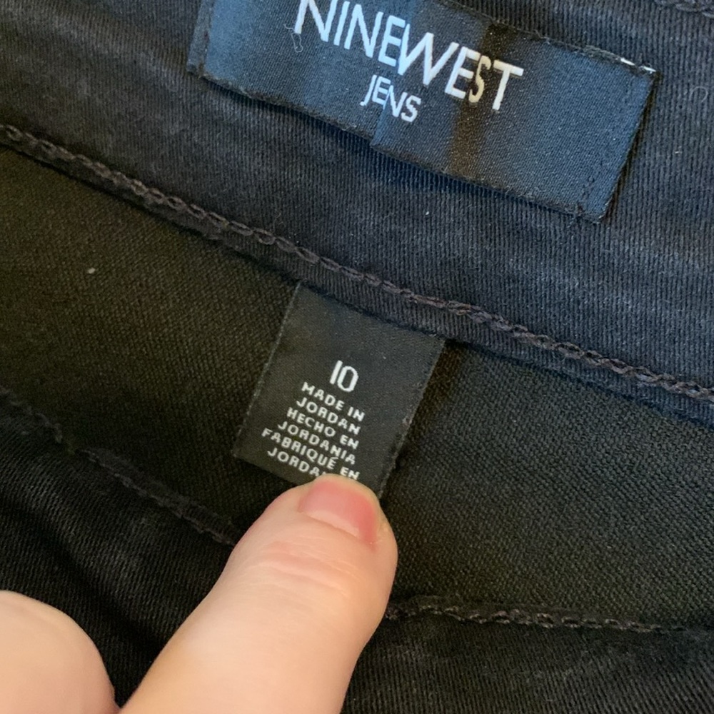 Nine West Black size 10 pull on skinny pants stretchy high rise wide waistband - Picture 10 of 10
